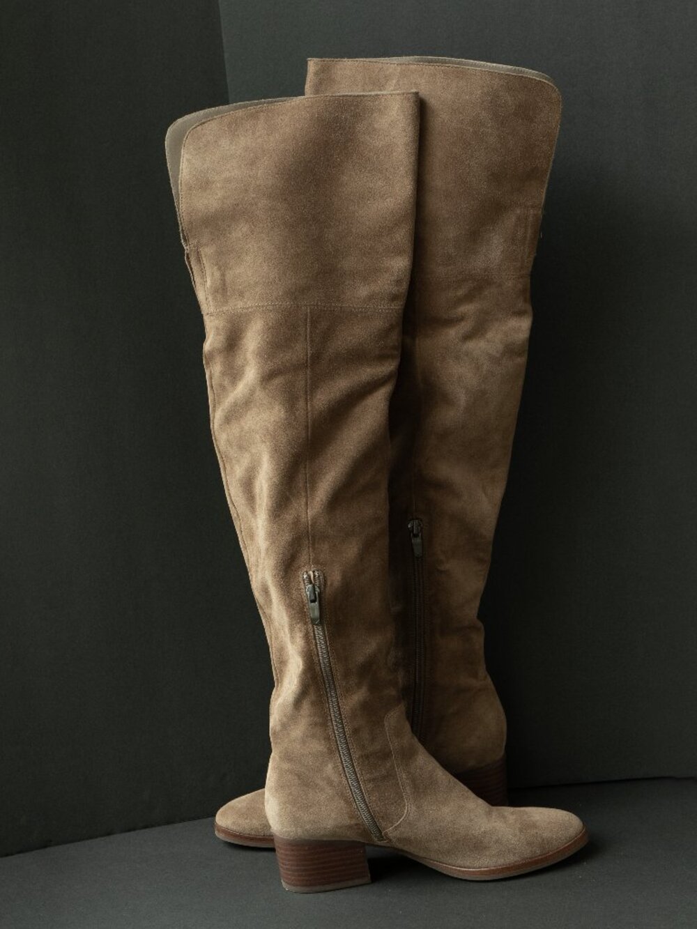 Via Spiga Slouchy Boots Womens Halloween Pirate Brown Suede Leather Castle Core - Picture 4 of 16